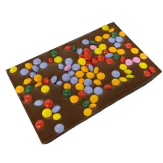 Chocoladereep met gekleurde chocomini's