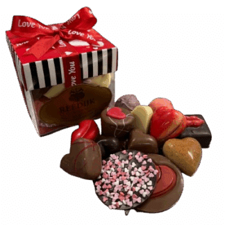 Giftbox liefdeschocolade en bonbons