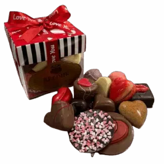 Giftbox liefdeschocolade en bonbons
